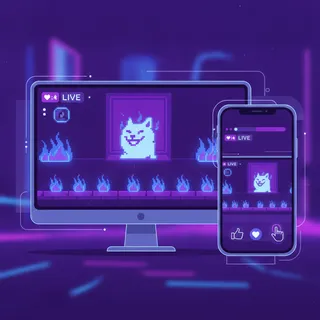 Un live de jeu video diffuse simultanement sur un ecran horizontal et un smartphone vertical