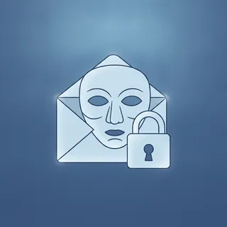 Enveloppe e-mail masquee et cadenas, symbolisant la confidentialite des adresses e-mail