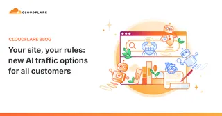 Illustration officielle du blog Cloudflare annoncant les nouvelles options de gestion du trafic des robots d'IA