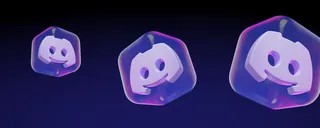 Le logo 3D de Discord sur fond violet foncé, visuel officiel de Discord