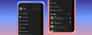 Écrans de l'application Spotify montrant la fonction Messages et Listening Activity avec les morceaux écoutés par les contacts