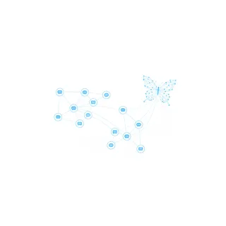 Illustration de communautes de discussion connectees sur un reseau social decentralise facon Bluesky