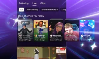 Le fil mobile de Twitch affichant les Stream Recaps en haut, avec des cartes de clips des chaines suivies