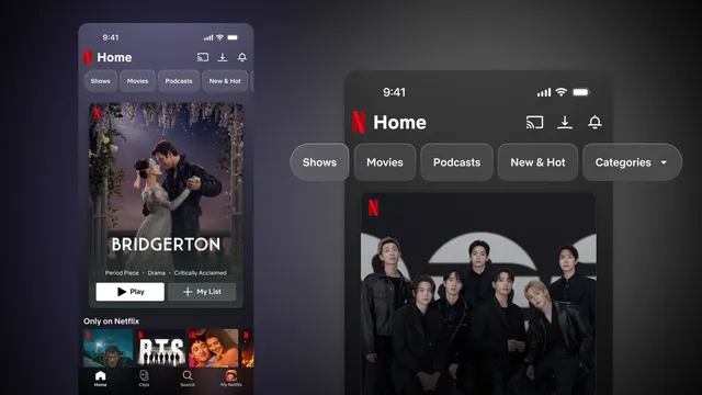 L'application mobile Netflix redessinee avec sa nouvelle navigation et l'onglet Clips