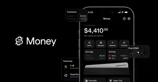 Interface de l'application X Money avec solde, cashback et carte Visa métal X Card