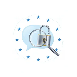Illustration de la surveillance des messageries chiffrées en Europe