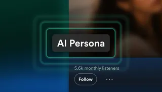 Le badge AI Persona affiché sur un profil d'artiste Spotify