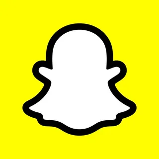 Logo officiel de l'application Snapchat, un fantôme blanc sur fond jaune