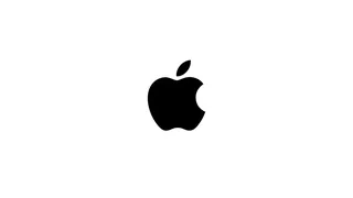Logo Apple noir sur fond blanc