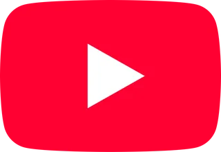 Logo officiel de YouTube, bouton de lecture rouge