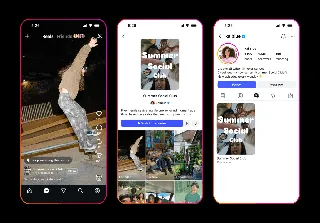 Captures d'écran de la fonctionnalite Series de Meta sur Instagram, des Reels regroupes en collection episodique