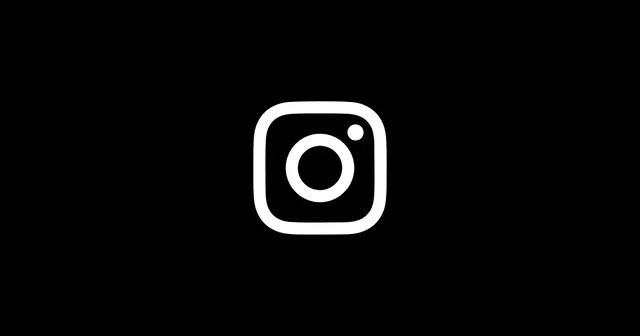 Logo Instagram blanc sur fond noir