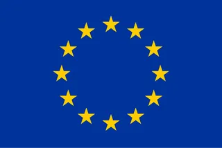 Drapeau de l'Union européenne, douze étoiles dorées en cercle sur fond bleu