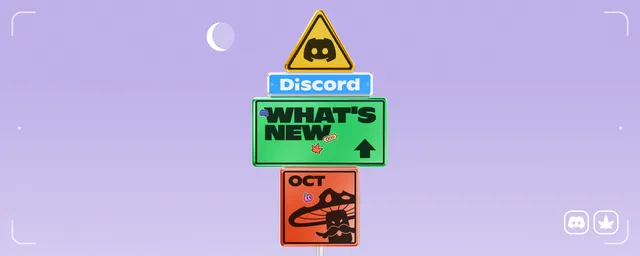 Visuel officiel Discord des nouveautés d'octobre 2026, panneaux What's New