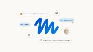Le logo bleu de Muse, l'agent IA personnel de Meta, entouré de bulles de conversation