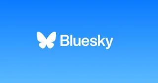 Logo Bluesky, le papillon blanc sur fond bleu dégradé