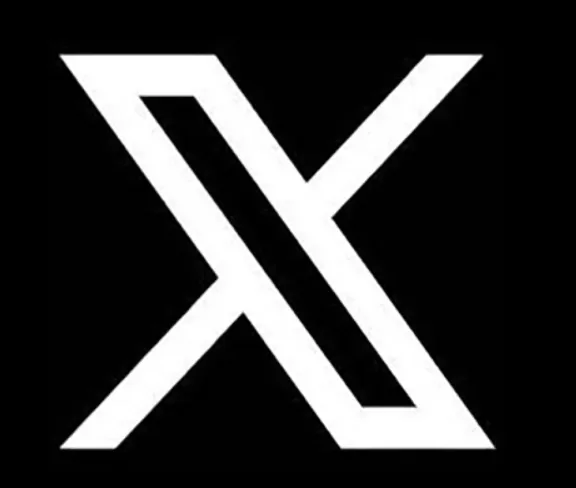 Logo de X (ex-Twitter) blanc sur fond noir