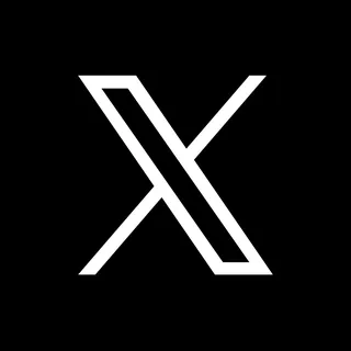 Logo de X (ex-Twitter), un X blanc sur fond noir
