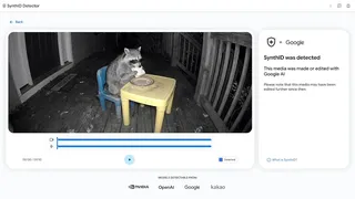 Interface du SynthID Detector de Google indiquant qu'un filigrane IA a été détecté sur une vidéo