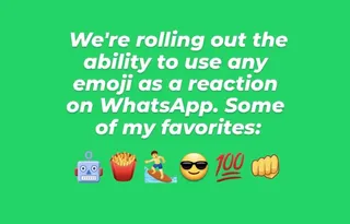 Plus d'emojis pour réagir sur WhatsApp