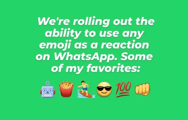 Plus d'emojis pour réagir sur WhatsApp