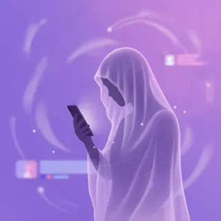 Silhouette anonyme regardant discrètement des stories sur un smartphone, évoquant le mode invisible d'Instagram Plus