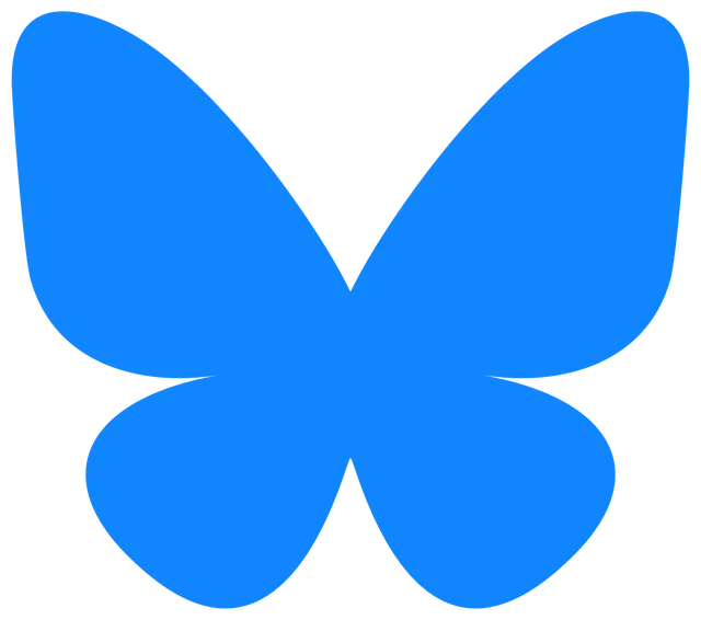 Logo de Bluesky, le papillon bleu du réseau social
