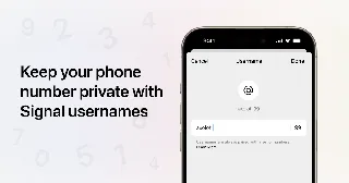 Illustration officielle Signal : garder son numéro de téléphone privé grâce aux noms d'utilisateur