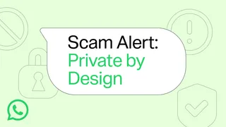 Visuel officiel WhatsApp Scam Alert avec logo WhatsApp, cadenas et bouclier
