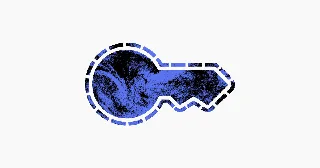 Illustration officielle de Signal pour la vérification automatique des clés de chiffrement : une clé bleue stylisée