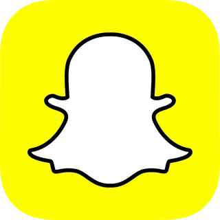 Logo officiel de l'application Snapchat, le fantôme blanc sur fond jaune